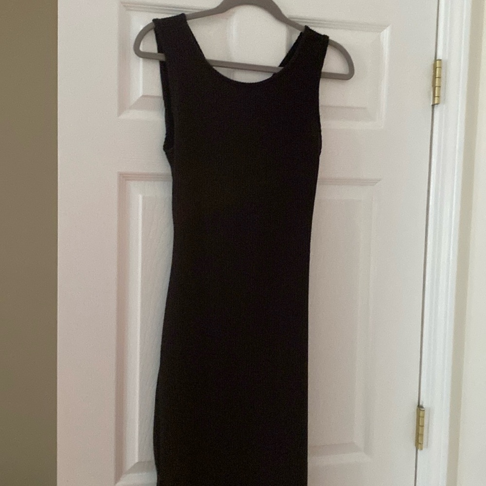 Black dress mid shin length